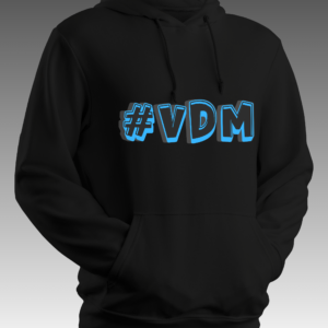 VDM Squad graphic design hoodie – bold blue outline text – unisex streetwear