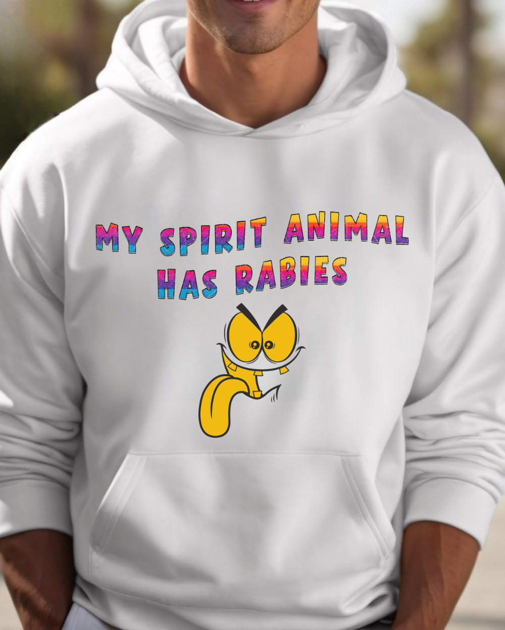Spirit Animal Rabies Unisex Hoodie – Bold Graphic Streetwear - Image 3